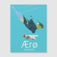 Affiche de voyage de la carte de Ærø, Danemark