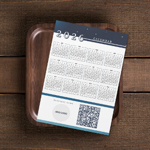 Magnétique Ajouter Logo 2026 Calendrier Code QR Carte magnéti