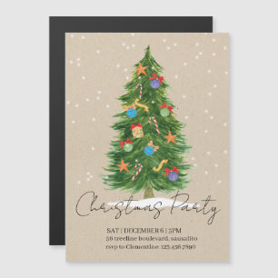 Magnétique arbre heureux - invitation de Noël