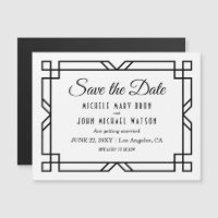Art Déco Mariage Enregistrer la date Carte magnéti