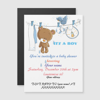 Magnétique Baby shower Invitation pour un bébé garçon