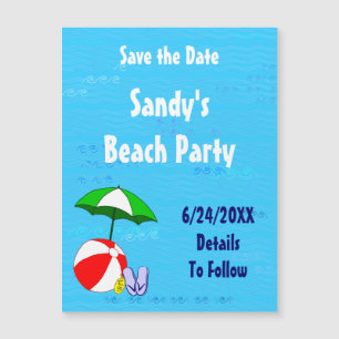 Magnétique Beach Ball Pool Party Enregistrer la date Carte ma
