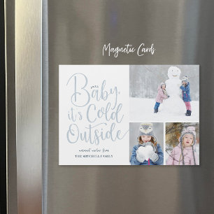 Magnétique Bébé Il fait froid dehors Carte photo de vacances 