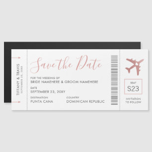 Magnétique Billet de carte d'embarquement Enregistrer la date