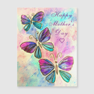 Magnétique Bonne carte de fête des mères avec papillons