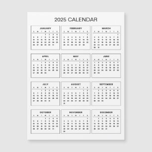 Magnétique Calendrier 2025 simple mais élégant   Carte magnét