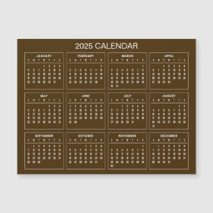 Magnétique Calendrier 2025 simple mais élégant Carte magnét