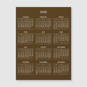 Magnétique Calendrier 2025 simple mais élégant   Carte magnét