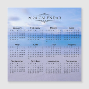 Magnétique Calendrier Arrière - plan de plage 2024   Carte ma