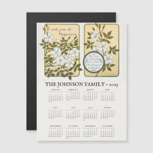 Magnétique Calendrier de Nouvel An vintage Salutation Carte m