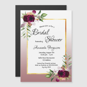 Magnétique Cannelle rose douche nuptiale invitation magnétiqu
