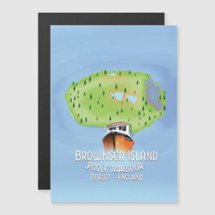 Magnétique Carte de Brownsea Island, Poole, dorset, Angleterr