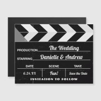 Carte de clap de film Noir Blanc Mariage Enregistr