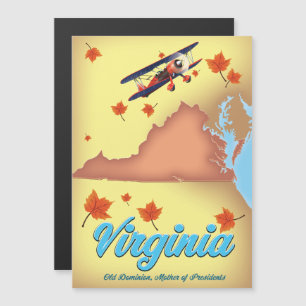 Magnétique Carte de l'affiche de voyage de Virginia State ret