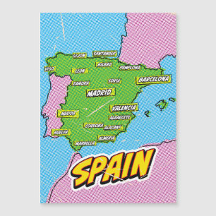 Magnétique Carte de l'Espagne illustrée par Pop Art