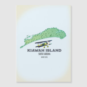 Magnétique Carte de l'île de Kiawah Caroline du Sud États-Uni