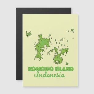Magnétique Carte de l'île de Komodo en Indonésie