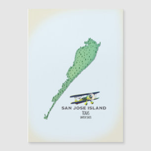 Magnétique Carte de l'île San José Texas États-Unis