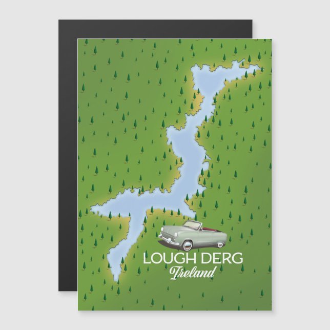 Magnétique Carte de Lough Derg Irlande (Devant / Derrière)