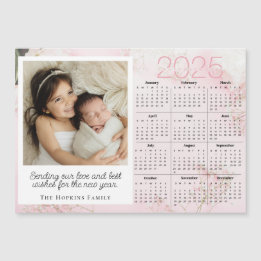 Magnétique Carte de Noël Pink Magnifique Photo personnalisée