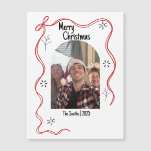 Magnétique Carte de Noël Whimsical Doodle avec photo