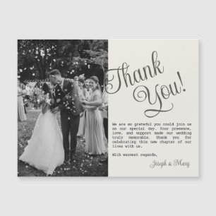 Magnétique Carte de remerciement de mariage personnalisable a