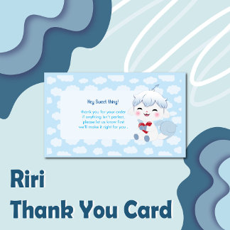 Magnétique Carte de remerciement Kawaii Riri pour petite entr