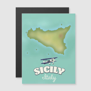 Magnétique carte de Sicile Italie style vintage