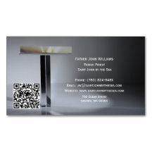Carte de visite aimantée pour prêtre avec code QR