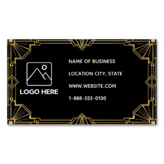 Magnétique Carte de visite Art Déco Code QR Or Noir