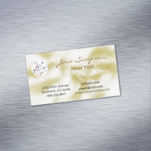 Carte de visite avec logo à texture or élégant