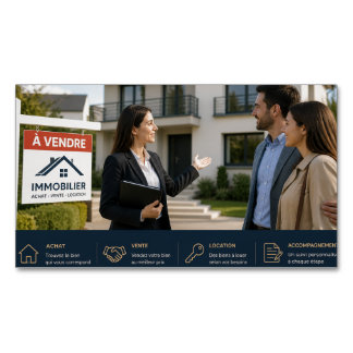 Magnétique Carte de visite d'agent immobilier professionnel