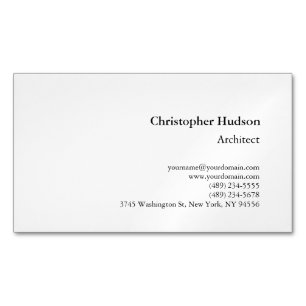 Magnétique Carte de visite d'architecte simple en noir blanc