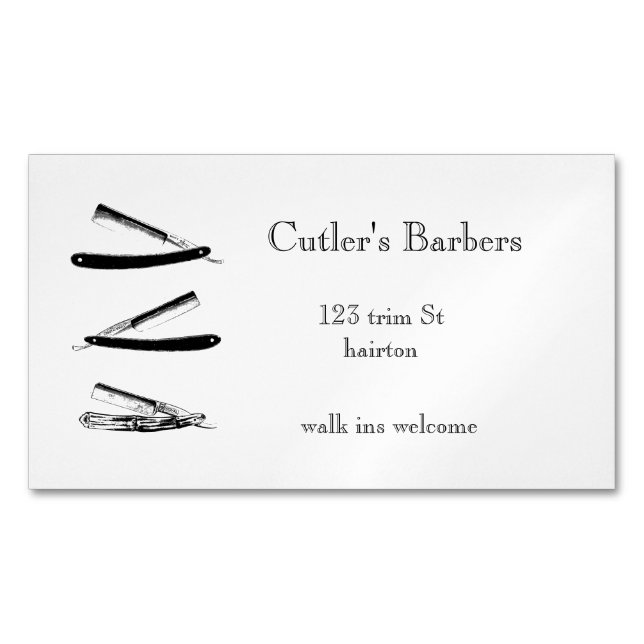 Magnétique carte de visite de salon de coiffure élégant de st (devant)