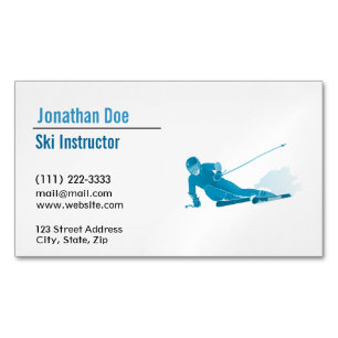 Magnétique Carte de visite d'instructeur de ski