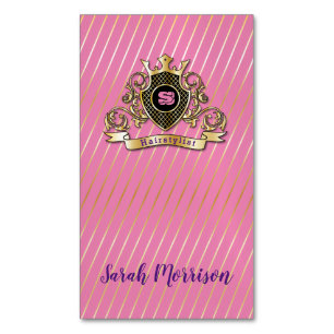 Magnétique Carte de visite élégante en or monogramme