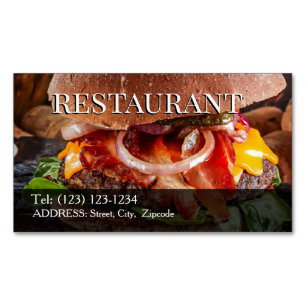 Magnétique carte de visite modifiable de restaurant