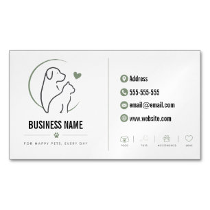 Magnétique Carte de visite personnalisée pour magasin d'anima
