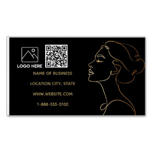 Magnétique Carte de visite QR Code Luxe Ligne d'Art en Or