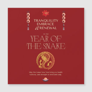 MAGNÉTIQUE CARTE DE VOEUX DU NOUVEL AN CHINOIS