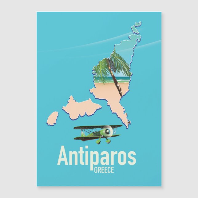 Magnétique Carte de voyage d'Antiparos Grèce (Devant)