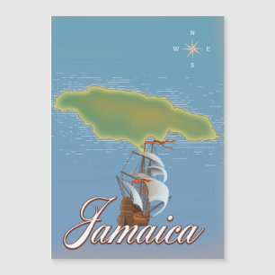Magnétique carte de voyage de l'île jamaïcaine