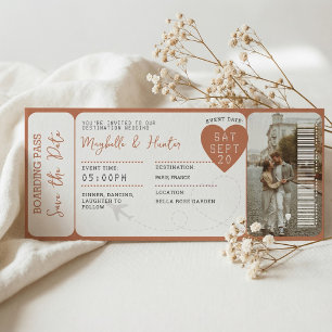 Magnétique Carte d'embarquement pour mariage de destination