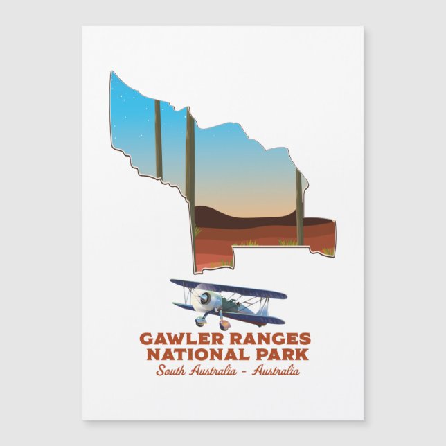 Magnétique Carte des affiches de voyage de Gawler (Devant)