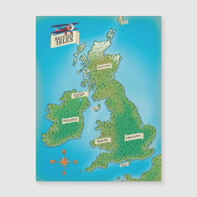 Magnétique Carte des îles britanniques (Devant)