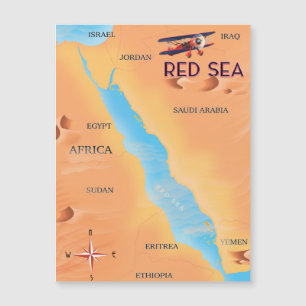 Magnétique Carte des voyages en mer Rouge
