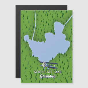 Magnétique Carte du lac Kochelsee, Allemagne