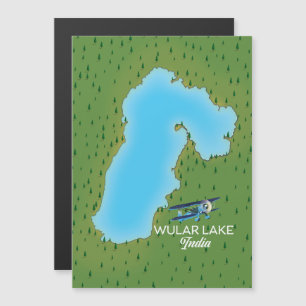 Magnétique Carte du lac Wular en Inde