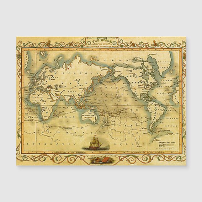 Magnétique Carte du monde antique (Devant)