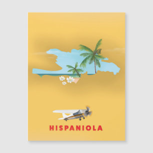 Magnétique Carte Hispaniola illustré imprimé.